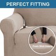 thumbnail image 4 of H.VERSAILTEX 1-Piece Jacquard Spandex Sofa Stretch Slipcover, Sand, 4 of 7