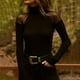 thumbnail image 1 of Pntutb Mujeres Sexy Slim Net Yarn Empalme Sólido Casual Mangas largas Cuello alto Camisas Blusas tops Pullover Pntutb Pntutb-2391, 1 of 3