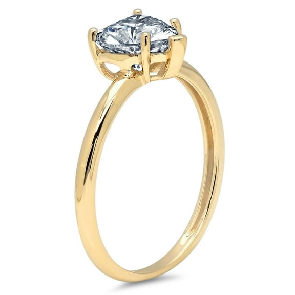 2 ct Heart Cut Natural Sky Blue Topaz Solitaire Engagement Ring for Women in 18K Yellow Gold