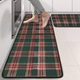 thumbnail image 2 of Kitchen Rugs Sets Of 2,Green and Red Christmas Plaid Pattern Anti Fatigue Kitchen Mat Rugs Non Slip Washable,Decorative Kitchen Floor Mats for Kitchen,Sink,Laundry,17"x47"+17"x47", 2 of 5