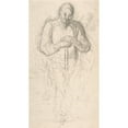thumbnail image 3 of Honoré Daumier 10x14 Black Modern Framed Museum Art Print Titled - Standing Figure of a Man with a Staff (1825-79), 3 of 5