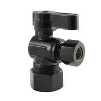 Kingston Brass KF5330MB 5/8" OD Comp x 3/8" OD Comp Angle Stop Valve, Matte Black