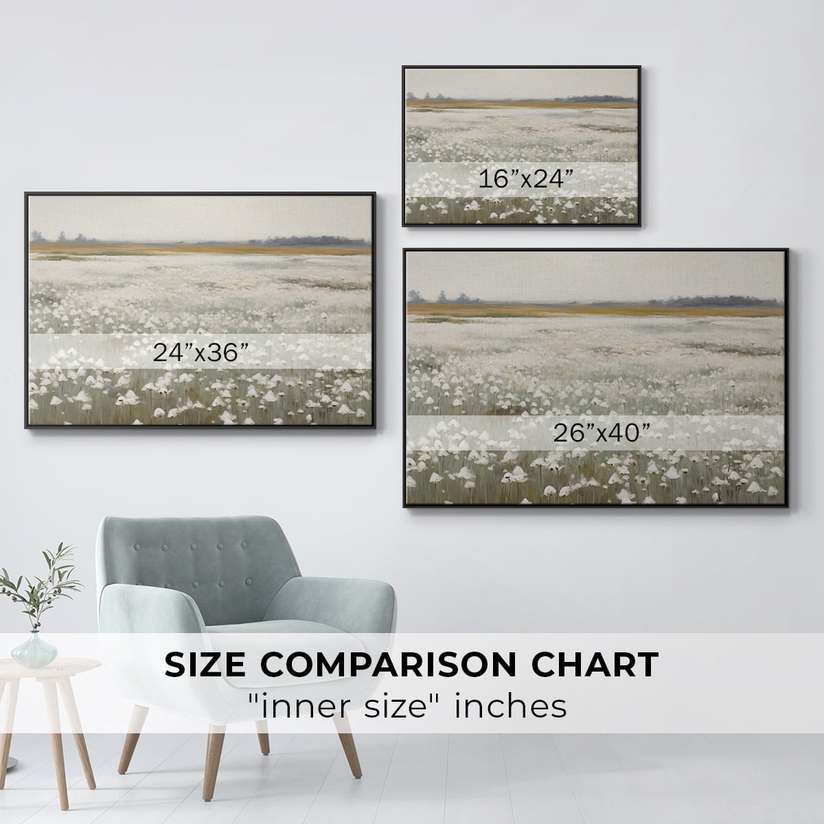 Vintage Landscape-XV By Wexford Home Framed in Black Wood Gallery Wrapped Canvas 25 in. x 37 in.