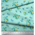 thumbnail image 3 of Soimoi Silk Fabric Leaves & Floral Artistic Printed Fabric 1 Yard 42 Inch Wide, 3 of 3