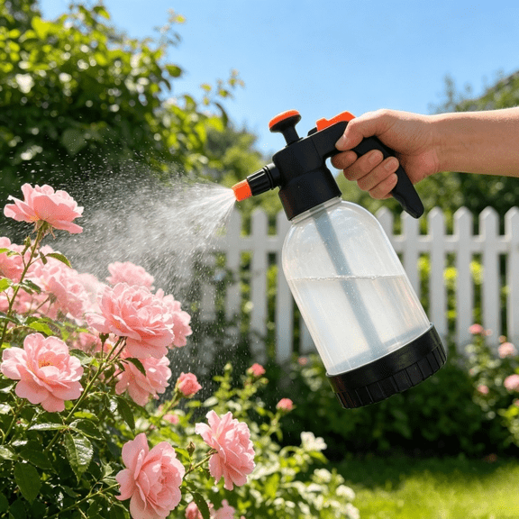 1.2L Handheld Air Pressure Sprayer Bottle, Adjustable Nozzle Water Spray Can for Car Wash & Garden Plant Watering