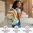 thumbnail image 4 of Xixirimido Kids Backpacks for Boys Girls, 17 Inch Large Capacity Backpack Toddler Elementary Schoolbag for Teens Students Lightweight Durable Bookbag, Green Orange Marble, 4 of 8