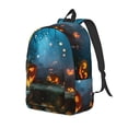 thumbnail image 1 of Vsdgher Spooky Halloween Print Canvas Backpack Travel Rucksack Unisex Knapsack 15.7/17.7Inch Laptop Backpack for Work,College-Medium, 1 of 5