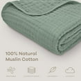 thumbnail image 4 of Comfy Cubs Baby Muslin Blanket, Swaddle for Newborns, Large 40” x 40”, 6-Layer (Fern, Baby), 4 of 7
