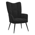 thumbnail image 6 of Relaxing Chair with Stool Black, Modern Armchair - Comfortable Foam Padded Living Room Accent Chair with Steel Frame, 24 x 27.6 x 38 inches, 6 of 9