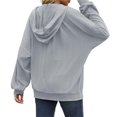 thumbnail image 6 of Wevis Women's Full Zip Hooded Jacket Long Sleeve Loose Casual Outerwear With Pockets, 6 of 6