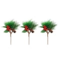 thumbnail image 1 of 3 piezas pino, , 16 cm, púas florale tallos de acebo, púas de artificiales de Navidad para coronas , decorac, 1 of 9