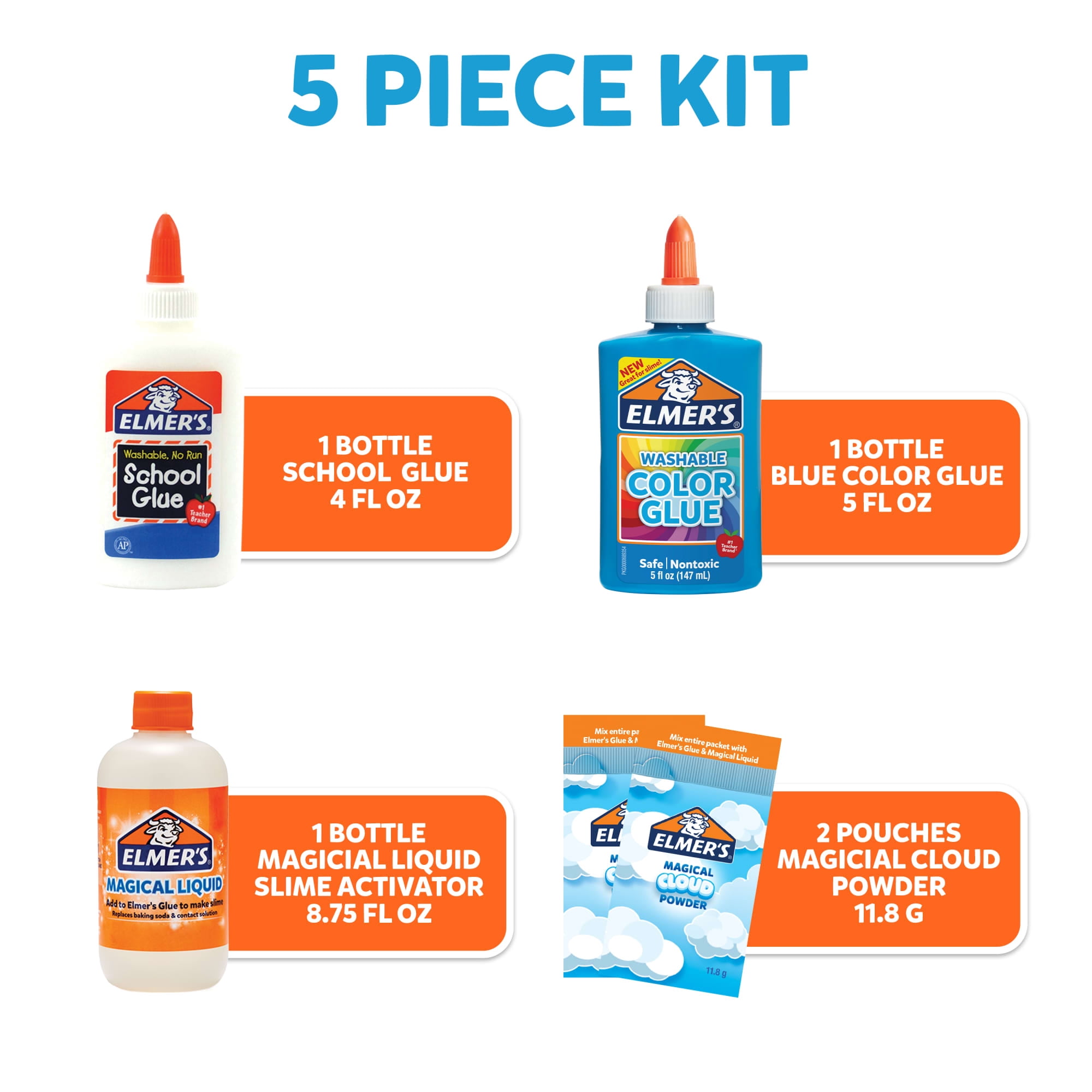 Elmer's Cloud Slime Kit, Slime Supplies, 5 Piece Kit