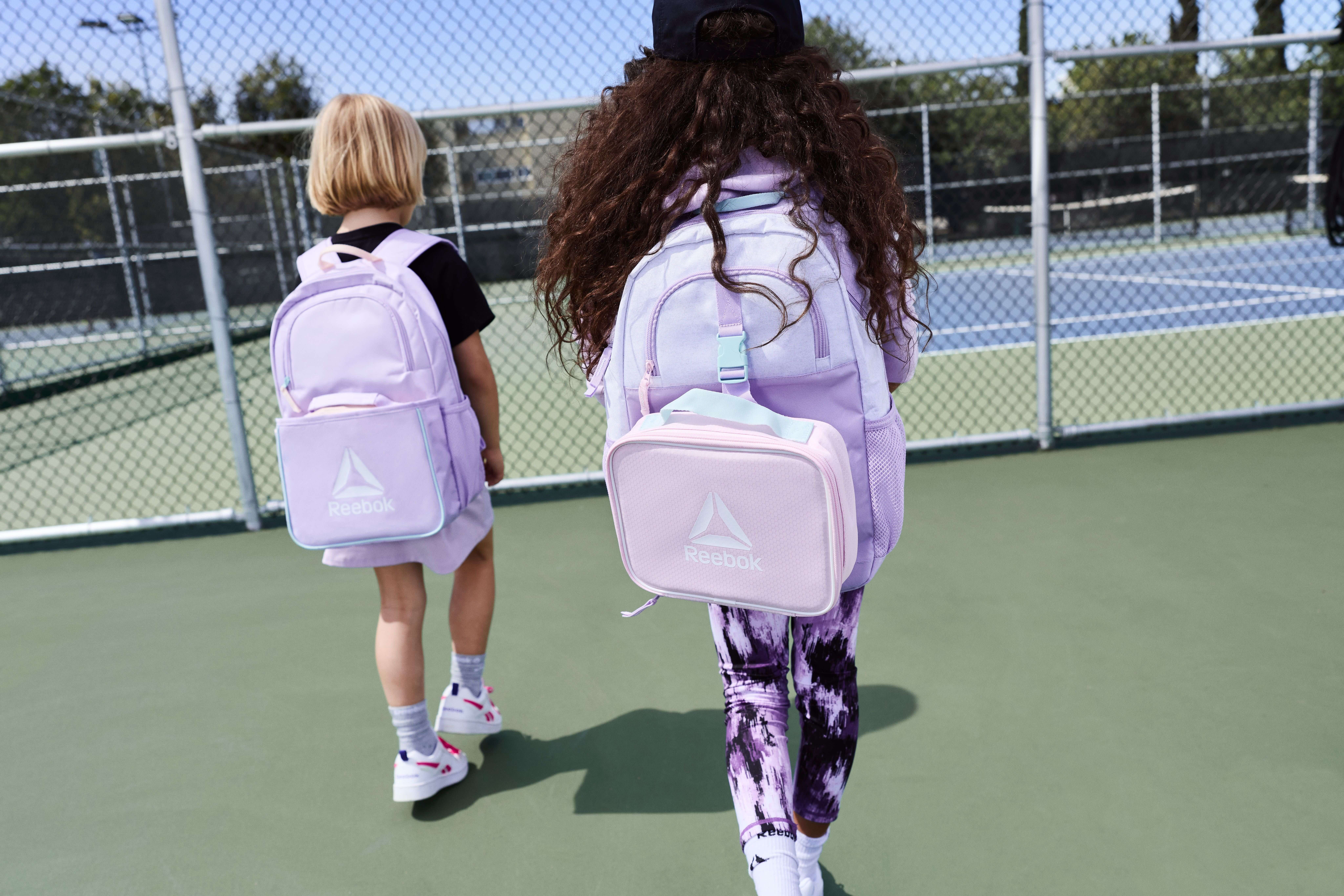Reebok Girls' Maddox 17" Laptop Backpack and Lunch Box Set, Lavender