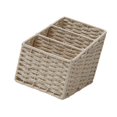 thumbnail image 4 of Cesta de almacenamiento de 3 compartimentos hecha a mano, práctico organizador de escritorio, contenedor de artículos pequeños para dormitorio, estant Beige, 4 of 8