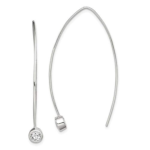 Sterling Silver Cubic Zirconia Threader Stud Earrings