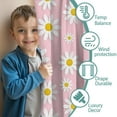 thumbnail image 3 of Blackout Kids Curtains,Pink Daisy Flower Yellow Centers Pattern Childrens Insulated Curtains Set Of 2,Bedroom Essentials,Toddler Room Decor 42"x54", 3 of 5