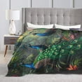 thumbnail image 5 of Nature Peacock Throw Blanket Ultra Soft Cozy Decorative Flannel Blankets for Home Bed Couch Chair Travel 50x40, 5 of 6