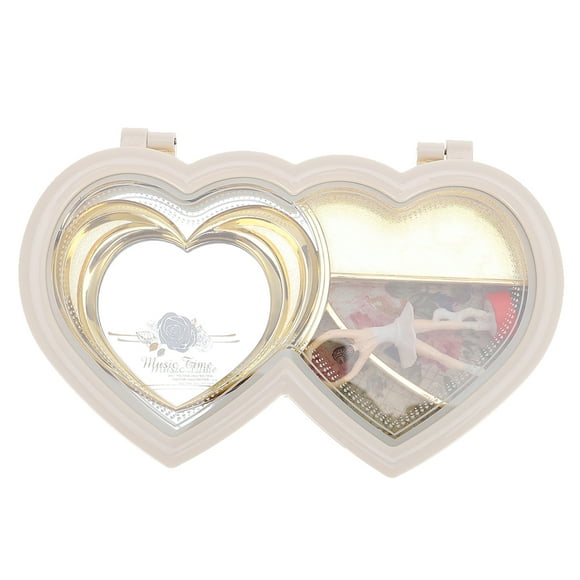 GOOHOCHY 1 caja de música con forma de corazón, caja de almacenamiento giratoria con melodías de bailarinas.