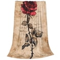 thumbnail image 2 of Fotbe Vintage Rose Botanical Art Manta de Franela Acolchonada con Estampado, Súper Suave y Esponjosa, Extra Grande para Sofá, Cama, Uso Todo el Año-80"x60", 2 of 7