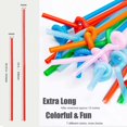 thumbnail image 2 of Artrylin Disposable Colorful Drinking Straws, 200PCS Flexible Straws,10.3inch Extra Long Straws Party Decorations, 2 of 7