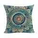 thumbnail image 3 of Juego De 4 Fundas De Almohada Decorativas Funda De Cojín, Hippie Indio Bohemio Mandala Flor Patrón Cojín Fundas De Cojín Funda De Almohada De Lino De Algodón Para,11 Feliz Sencillez, 3 of 5