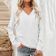 thumbnail image 4 of cfhntfmh Womens Casual Sweatshirts V Neck Long Sleeve Comfy Pullover Tops Fashion Fall Clothes with Pockets, 4 of 6