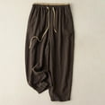 thumbnail image 2 of Women's Summer Color - Blocked Wide - Leg Casual Pants - Drawstring, Retro Style, 2 of 3