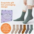 thumbnail image 2 of Women Thin Cotton Socks, Soft Cotton Bootie Socks Women Above Ankle Crew Socks (6-Pairs With gift box), 2 of 6
