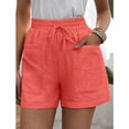 thumbnail image 5 of Shorts for Women 2026 Summer Elastic High Waist Drawstring Wide Straight Leg Relaxed Fit Casual Shorts with Deep Pockets, 5 of 5