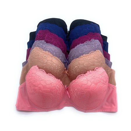 

6 pieces of Pushup Underwired Lace Lady s Gentle Push Up Bra A B C Cup 42C (5003-62R1-61R1)