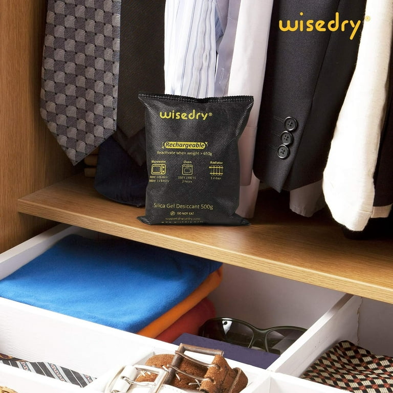 wisedry 50 Gram [10 Packs] Silica Gel Desiccant Sachets Microwave Fast  Reactivate Desiccant Bags with Indicating Beads for Closet Gun Safes  Bathroom on OnBuy