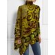 thumbnail image 3 of Blusa de talla grande con dobladillo Irregular para mujer, camiseta de manga larga Retro a la moda, Top asimétrico suelto informal de cuello alto, Otoño e Invierno, 3 of 5