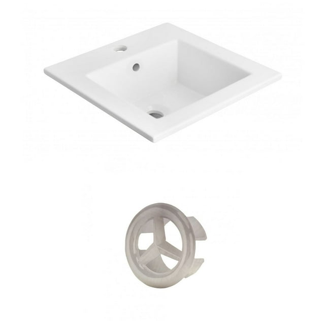 American Imaginations 35.5-in. W 3H8-in. Ceramic Top Set In White Color AI-20965
