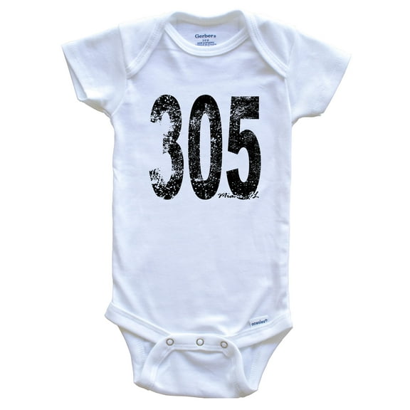 305 Miami Florida Area Code Baby Bodysuit - One Piece Baby Bodysuit, 0-3 Months White