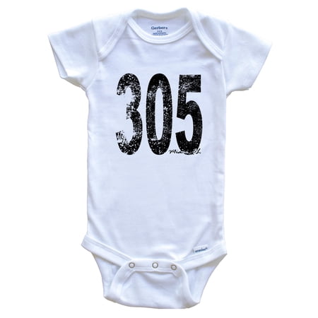 305 Miami Florida Area Code Baby Bodysuit - One Piece Baby Bodysuit, 0-3 Months White