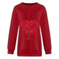 thumbnail image 5 of Qertyioot T-Shirt Graphique pour Femmes de la Saint-Valentin à Manches Longues, Haut à Col Rond Imprimé, Chandail Décontracté, 5 of 5