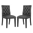 thumbnail image 2 of Modway Duchess 21" Modern Style Vinyl Dining Chair in Black (Set of 2), 2 of 5