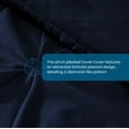 thumbnail image 4 of 600 Thread Count Egyptian Cotton 3-Piece Pinch Pleated Duvet Cover Set with Zipper Closure - Alaskan King Size ( 120" x 132" ) Inches, (Navy Blue), 4 of 5