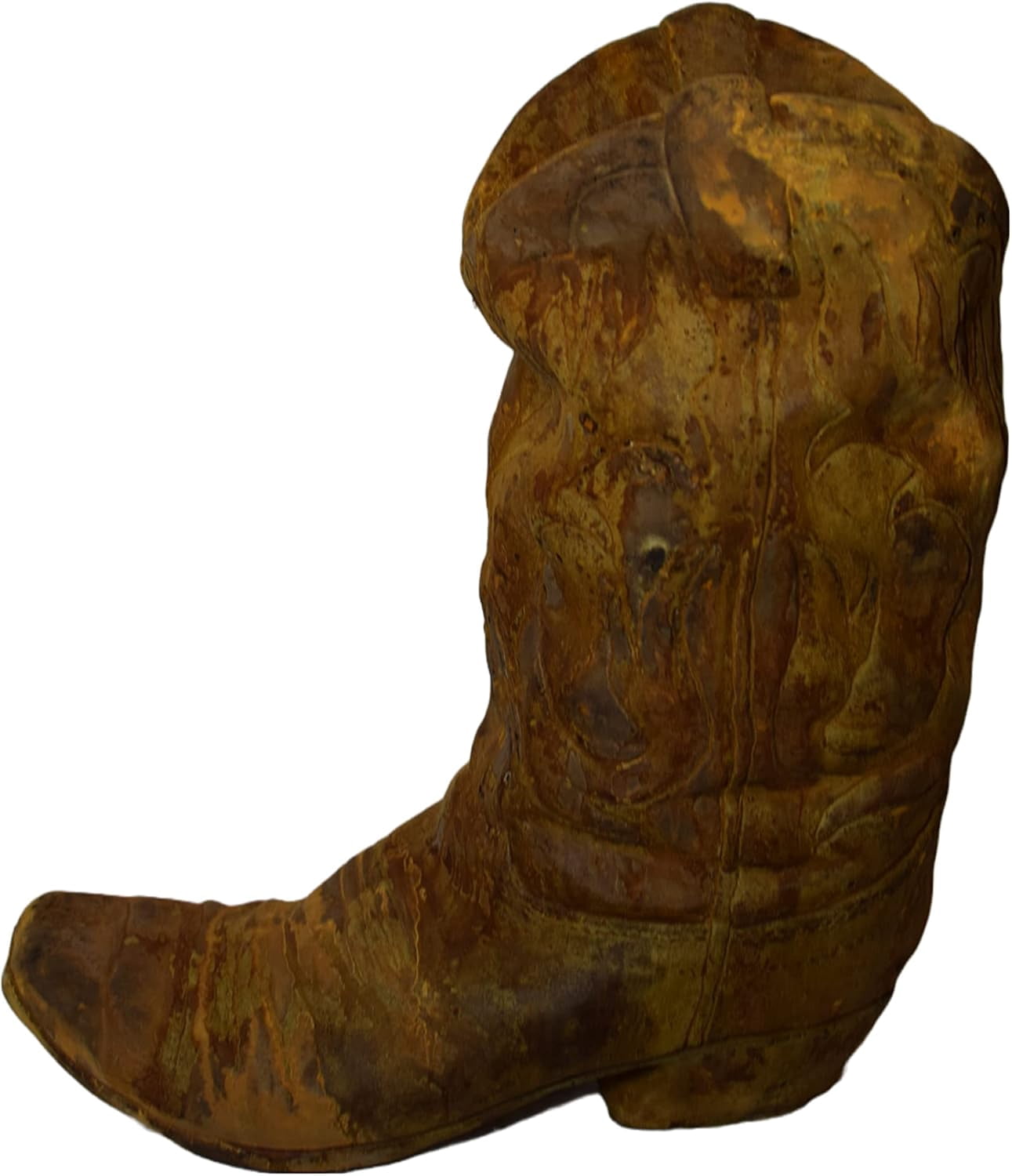 Solid Rock Stoneworks Western Cowboy Boot Planter 21" Tall Rust Color