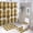 Gold Pineapple Background, variant on 4Pcs Shower Curtain Sets with Rugs Gold Pineapple Background Bathroom Sets with 12 Hooks U-Shaped Floor Mat Toilet Lid Cover