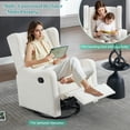 thumbnail image 5 of Muumblus Wingback Swivel Recliner, Glider Rocking Chair for Living Room, Nursery Rocker, Beige Chenille, 5 of 9