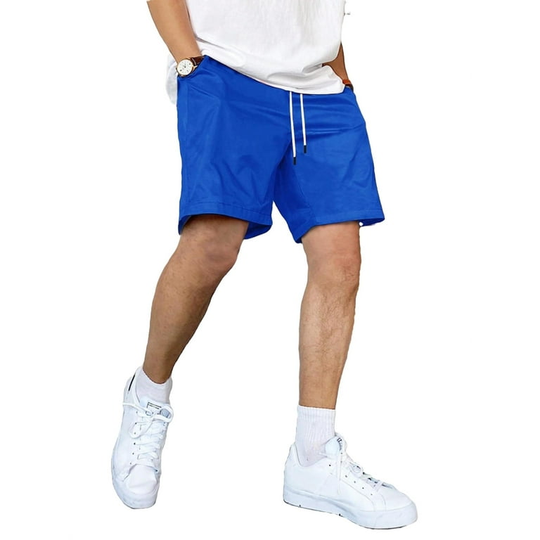 Casual Solid Pocket Straight Leg Royal Blue Men Shorts Men s Walmart
