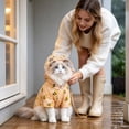 thumbnail image 5 of Waterproof Pet Raincoat with Leash Hole & Clear Hood, Snap Button Rain Poncho for Small Dogs & Cats Walking Travel, 5 of 5