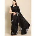 thumbnail image 5 of Black Ethnic Motifs Beads and Stones Satin Saree - 16846718, 5 of 7