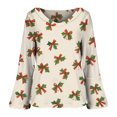 thumbnail image 4 of MESSUEN Christmas Shirts for Women Bell Sleeve Tops for Women Long Sleeve Undershirt for Women Long Sleeve Shirts for Women Casual Women Sweatshirt Sweatshirts Women Fall Shirts Yellow 3 2XL, 4 of 8