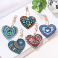 thumbnail image 5 of 10 Uds. Llavero con pintura de diamantes DIY, Kits de pintura de diamantes con forma de corazón de amor y animales para manualidades para mujeres y niñas, monedero/llave oso de fresa Hogar, 5 of 5