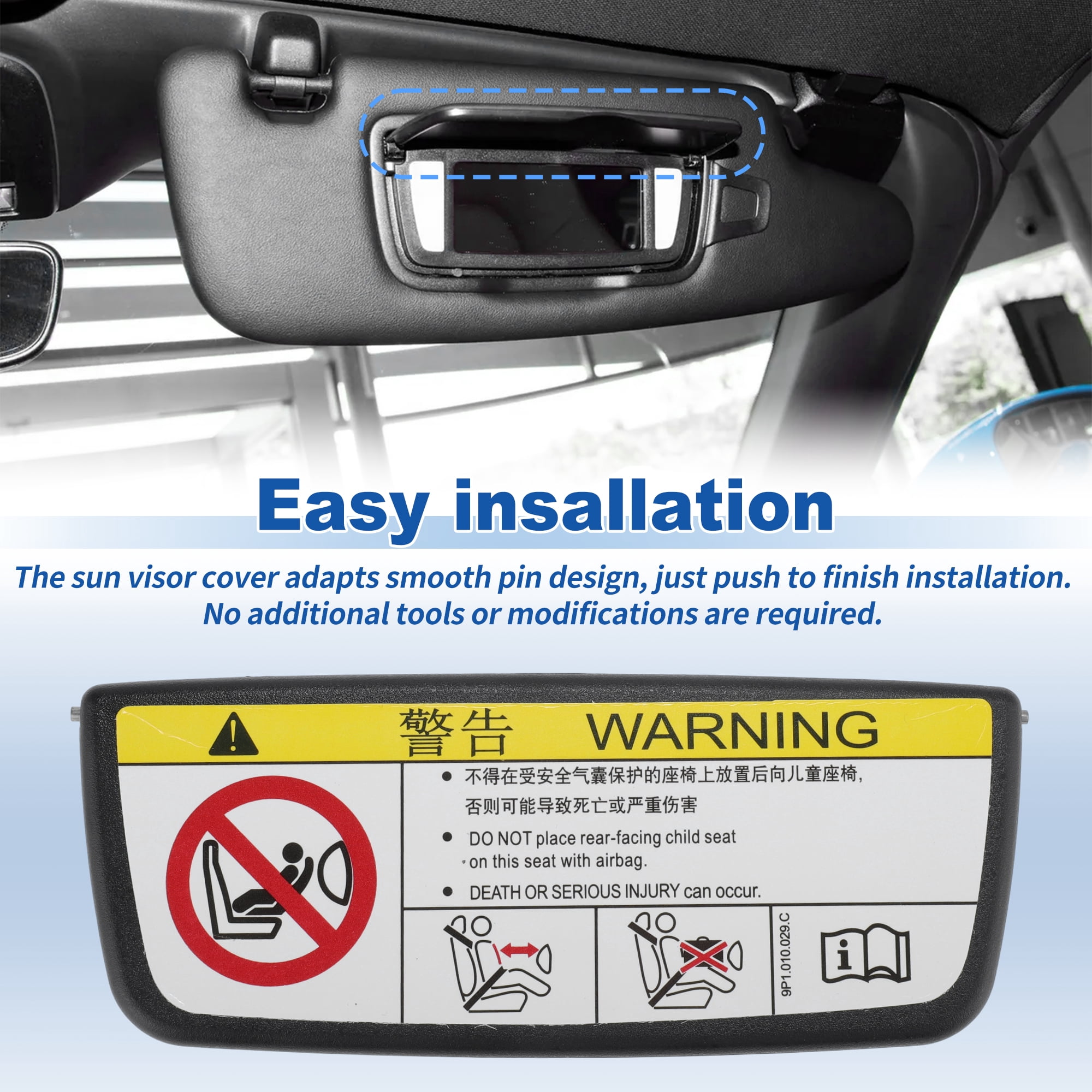 Unique Bargains Sun Visor Mirror Cover for Porsche Boxster Cayman 981 2014-2016 Black
