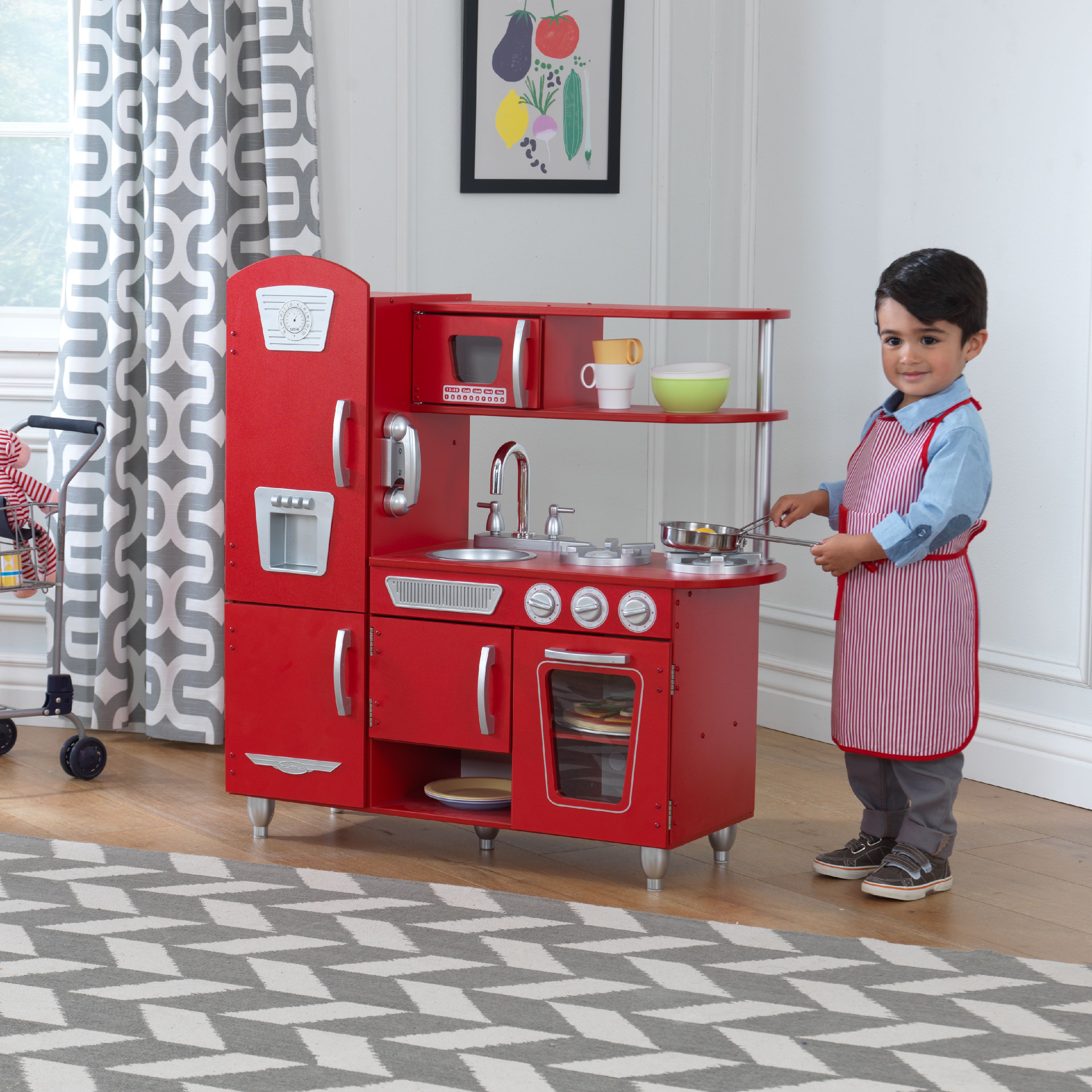 KidKraft Vintage Play Kitchen in Red photo 2