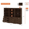 thumbnail image 2 of WAMPAT 3 Column 3 Tier Bookcase with Drawer,73.3" Tall Floor Standing Bookshelf,Modern Farmhouse Display Storage Cabinet with Adjustable Shelves,Rustic Brown, 2 of 6