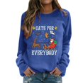 thumbnail image 1 of Gibobby Jersey de forro polar Sudadera de cuello Rojoondo con estampado navideño para mujer, de cuello Rojoondo, Tops, camisas casuales de manga larga, blusa suelta (Azul, L), 1 of 4